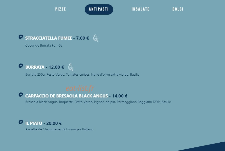 Pisolino Pizzeria — carte page 3