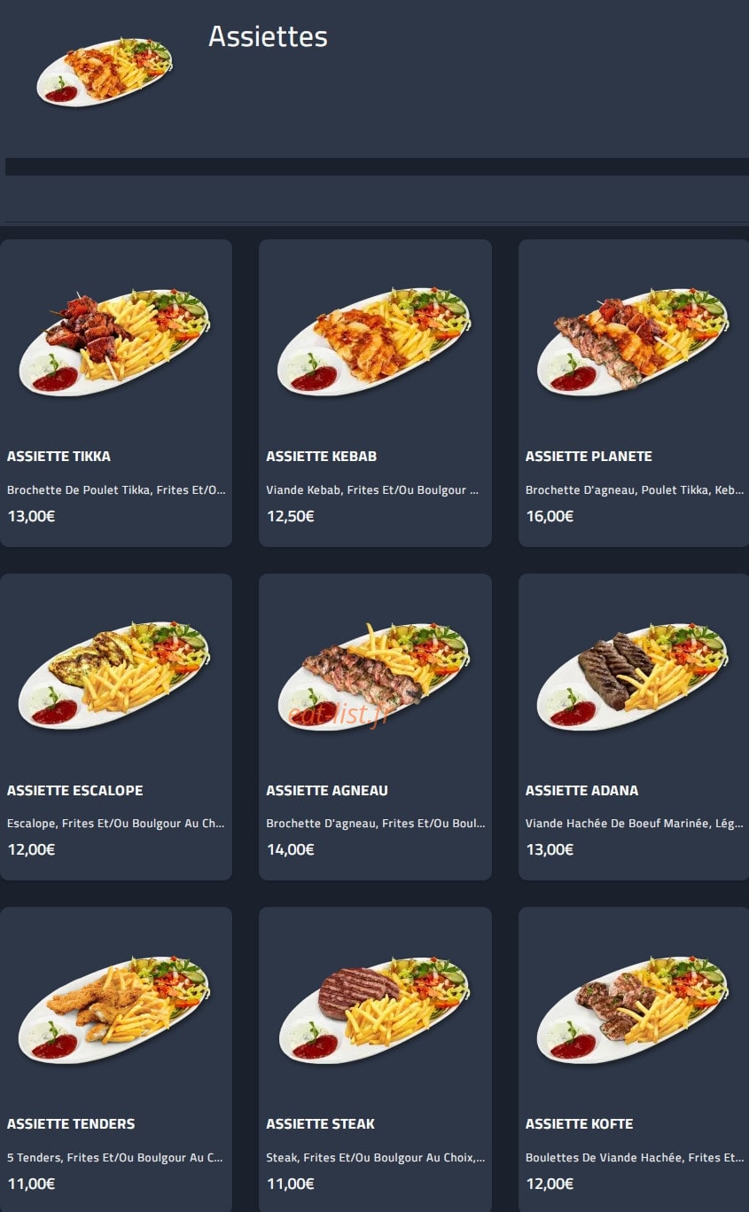 Planete Naan Tacos — carte page 2