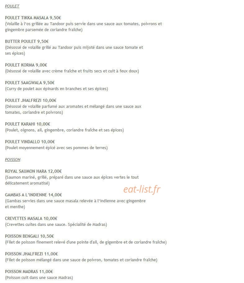 Restaurant Kathmandu — carte page 7