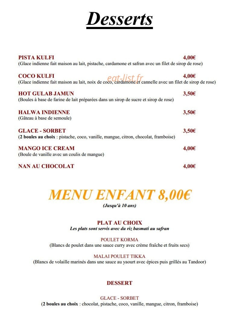 Restaurant Kathmandu — carte page 10
