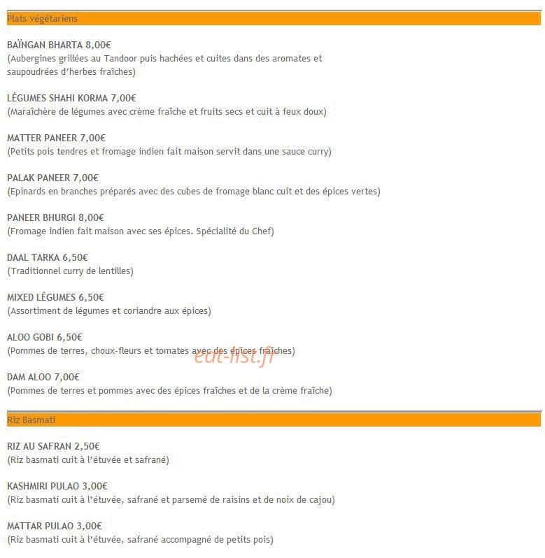 Restaurant Kathmandu — carte page 8