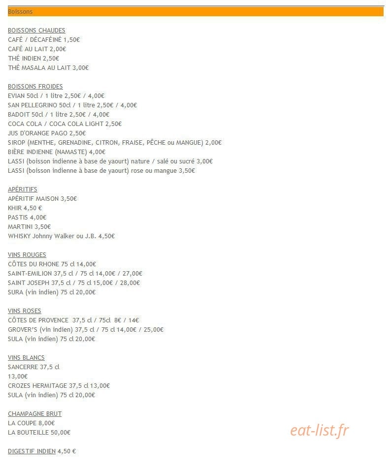 Restaurant Kathmandu — carte page 11