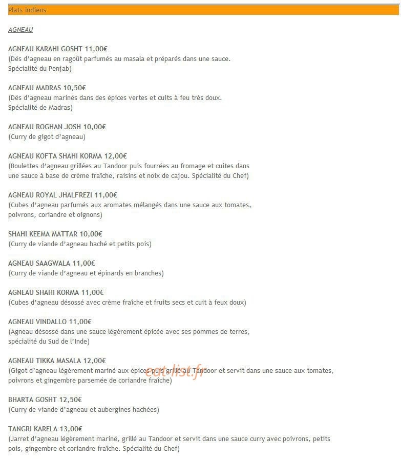 Restaurant Kathmandu — carte page 6