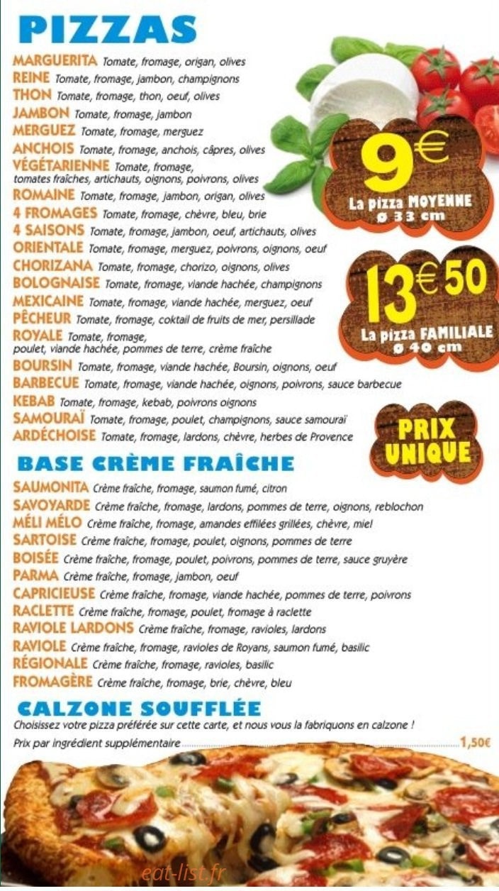 Royal Pizza Royal Burger — carte page 1