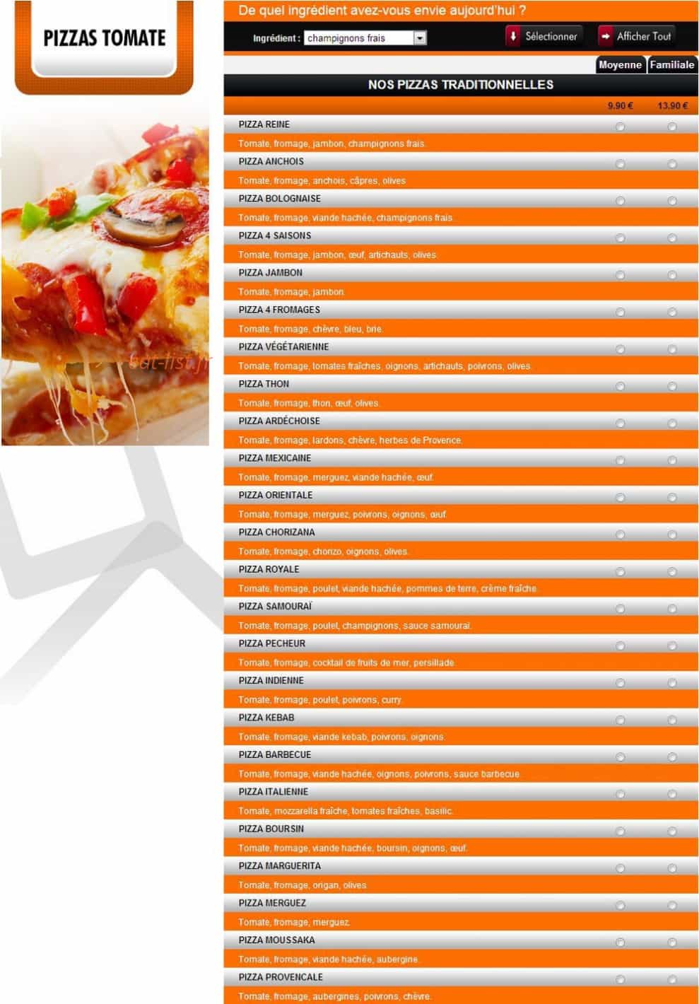 Royal pizza — carte page 2