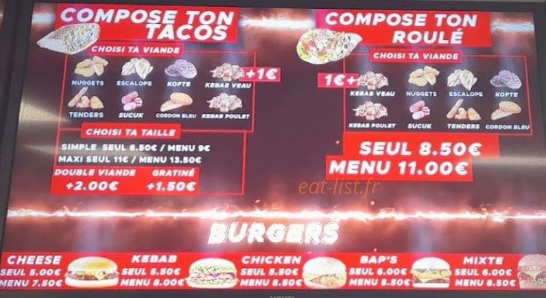 Taksim Kebab — carte page 4