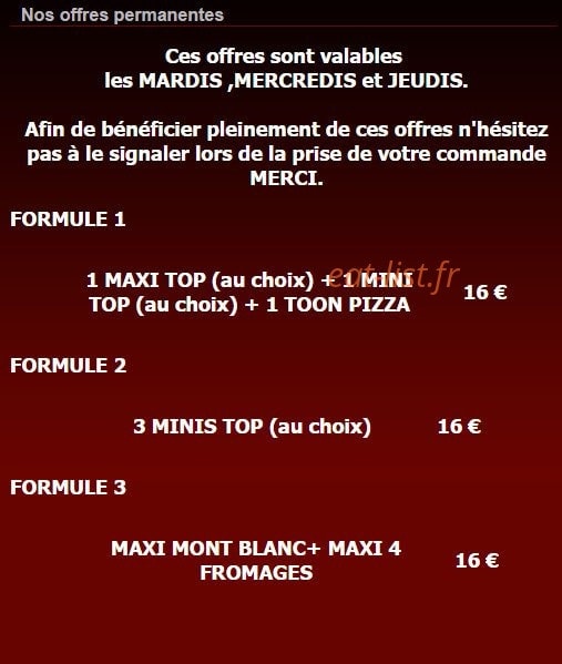 Top pizza — carte page 4