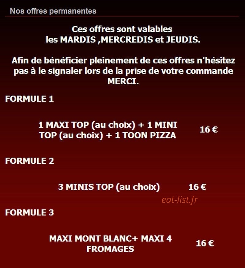 Top pizza — carte page 2