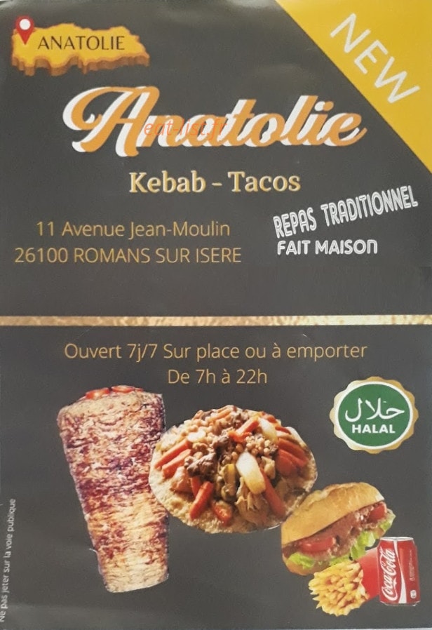 Bar - Restaurant Anatolie — carte page 1