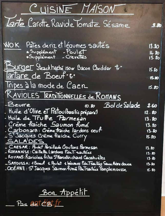 Bistrot Gourmand — carte page 1