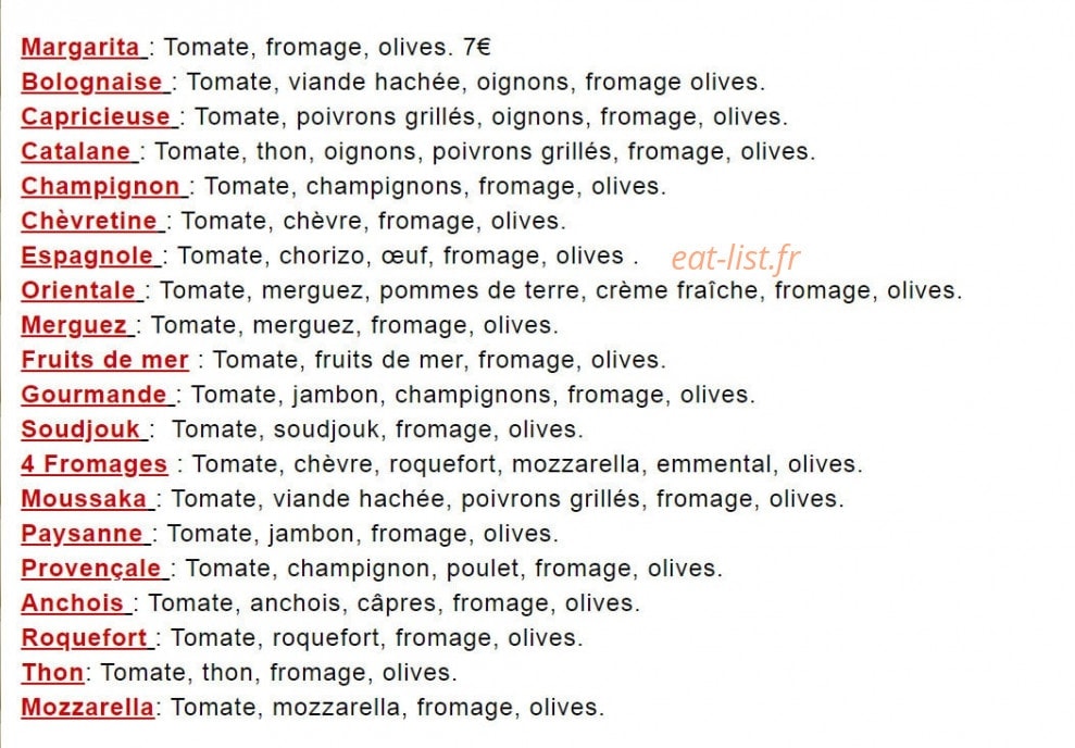 Chez Bruno — carte page 2