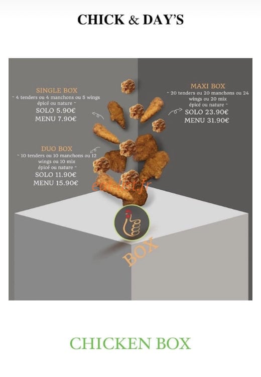 Chick & Day’s — carte page 9