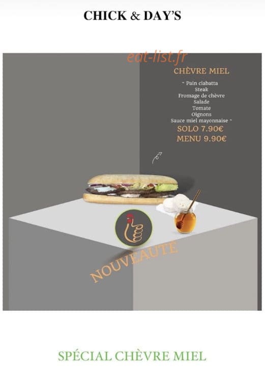 Chick & Day’s — carte page 7