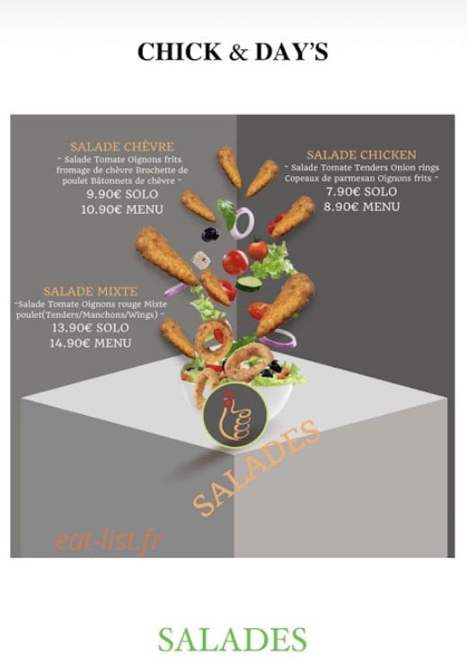 Chick & Day’s — carte page 5