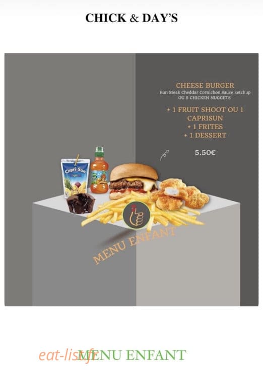 Chick & Day’s — carte page 6