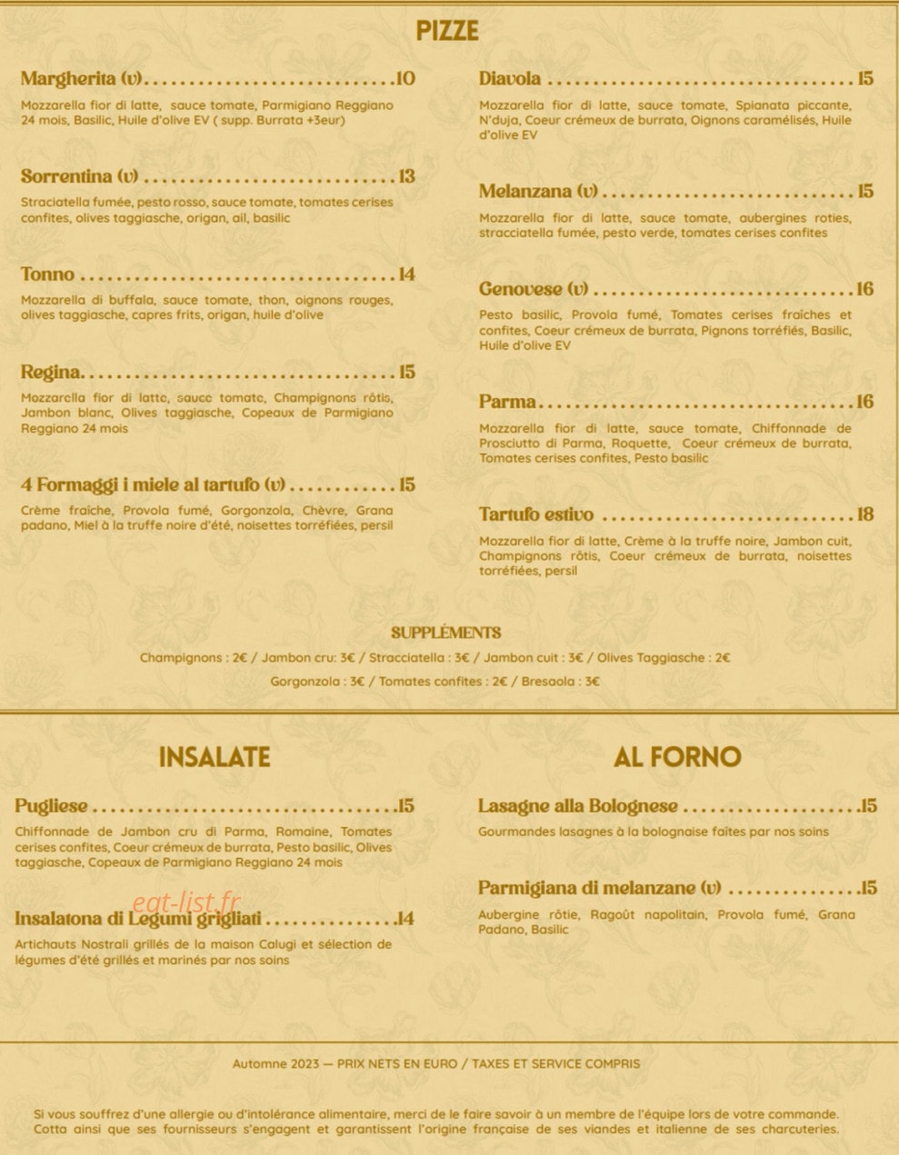 Cotta — carte page 2