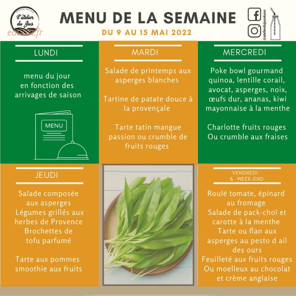 L'atelier du Jus — carte page 1