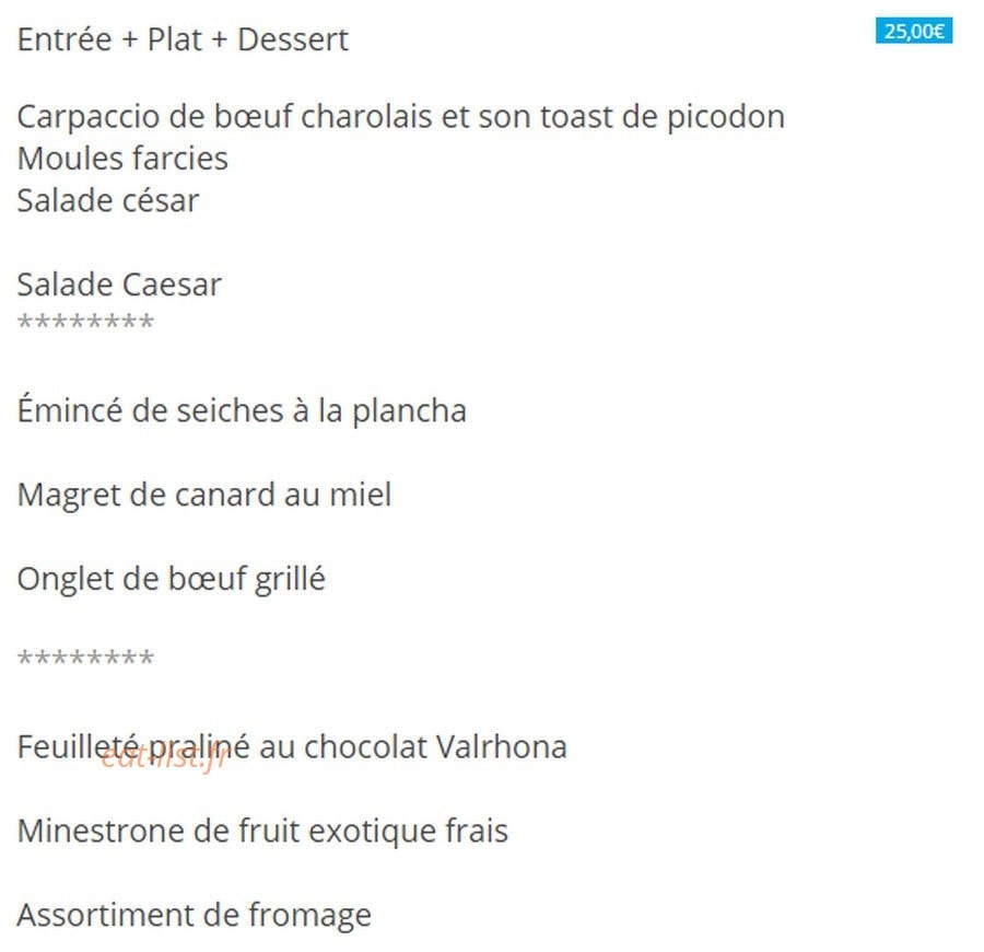 La Terrasse d'Ernest — carte page 9