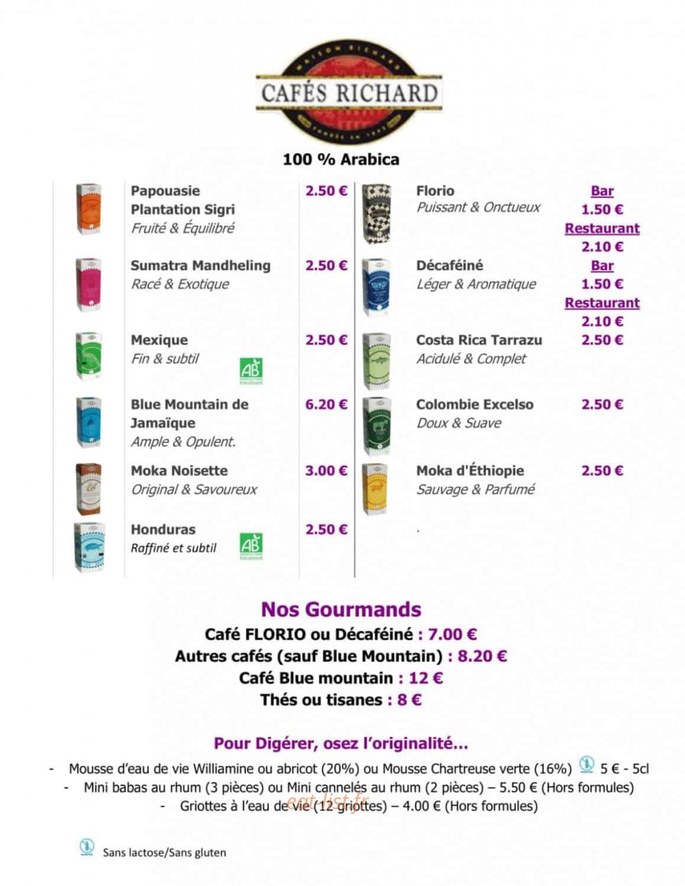Le Bar à Vin — carte page 6