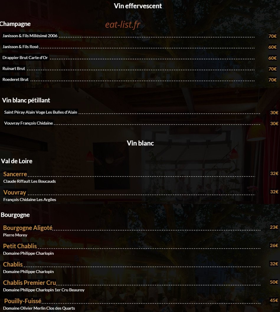 Le Café des Arts — carte page 2