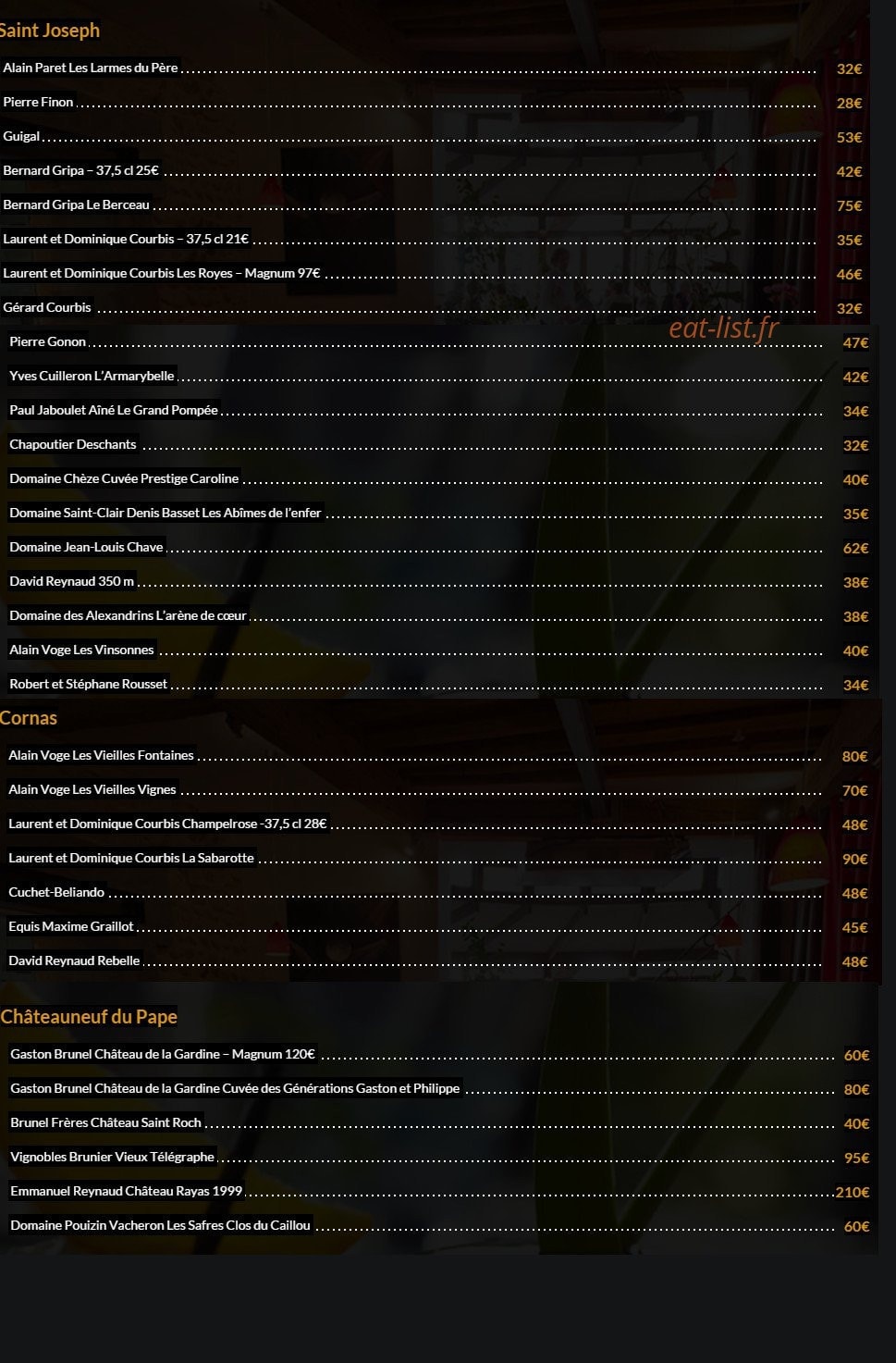 Le Café des Arts — carte page 8