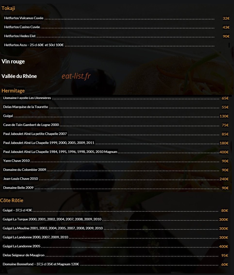 Le Café des Arts — carte page 6