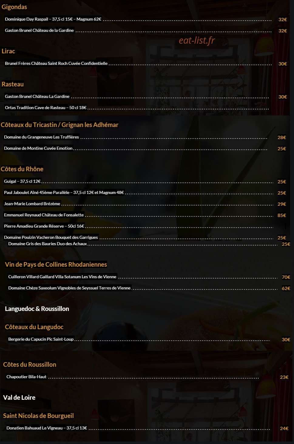 Le Café des Arts — carte page 9