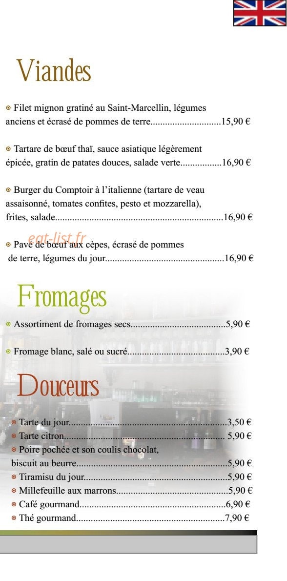 Le Comptoir des Loges — carte page 3