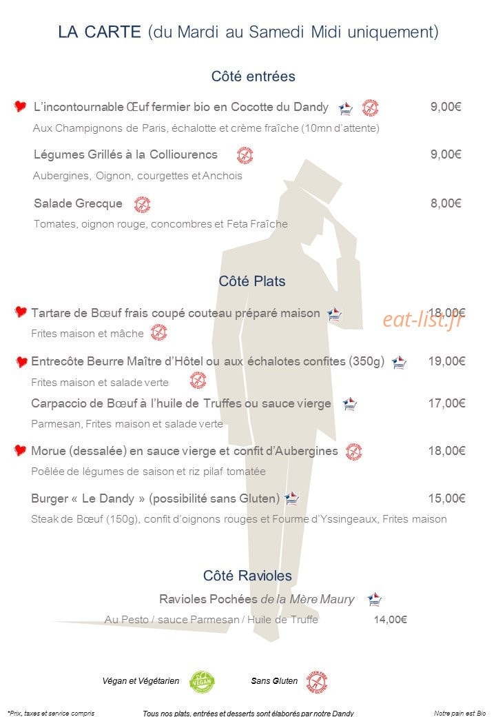 Le Dandy — carte page 1