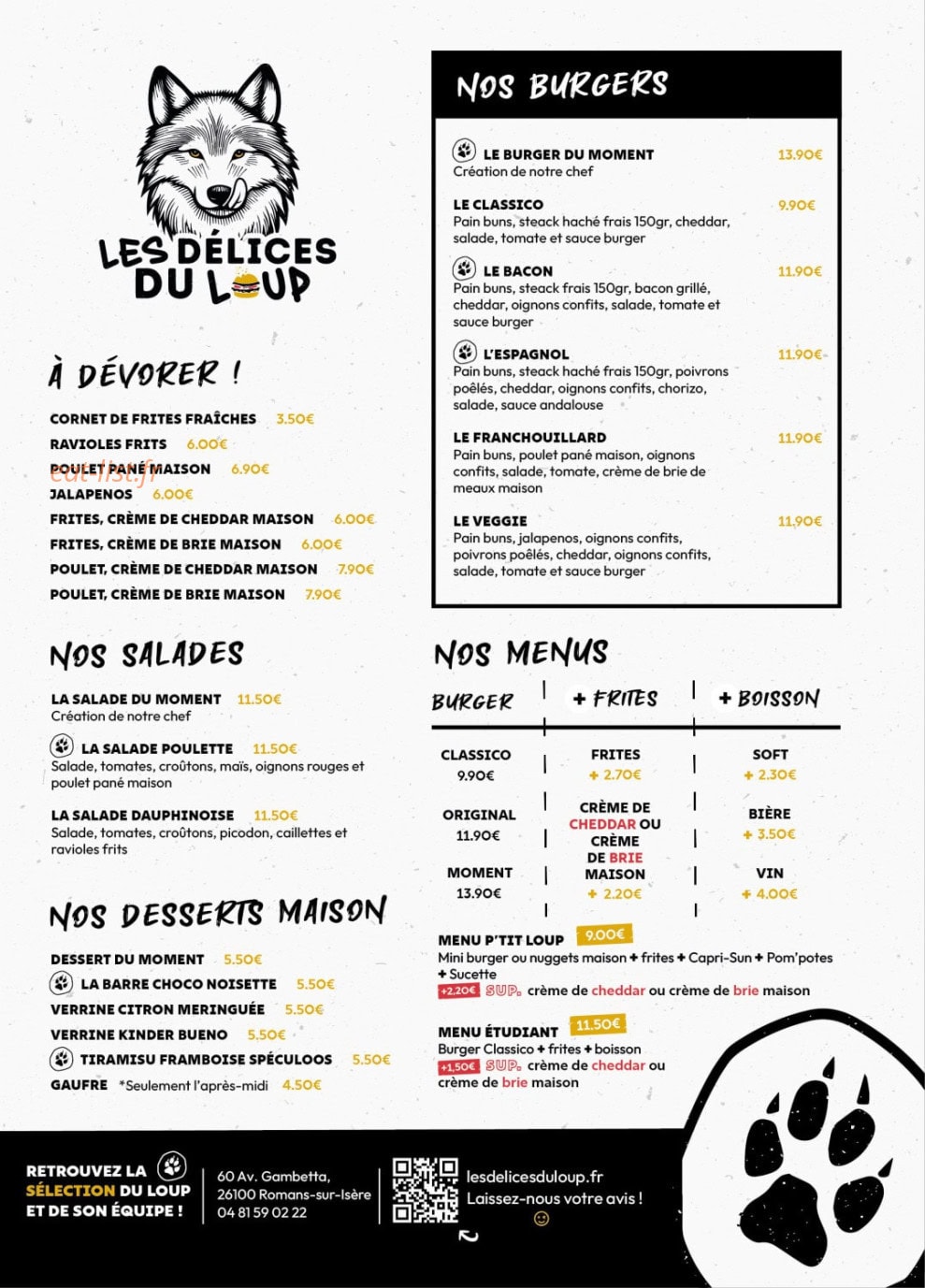 Les délices du Loup — carte page 1
