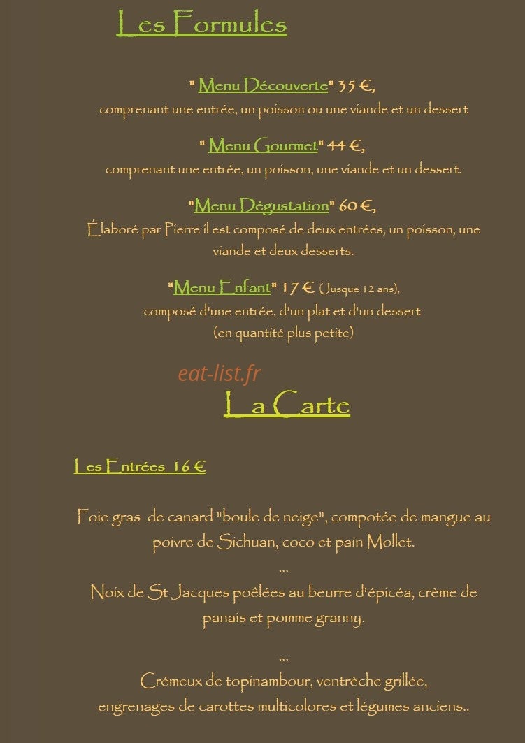 Nature Gourmande — carte page 1