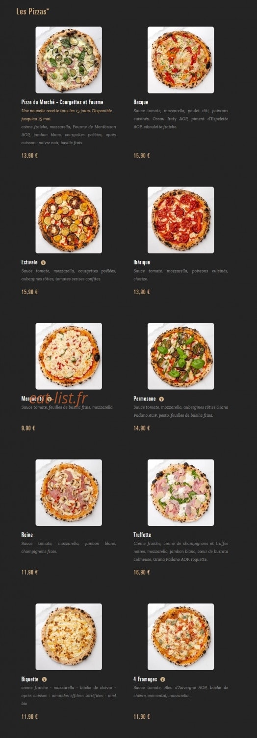 Pizza Cosy — carte page 1