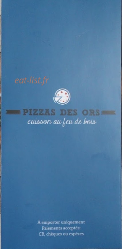 Pizzas Des Ors — carte page 1