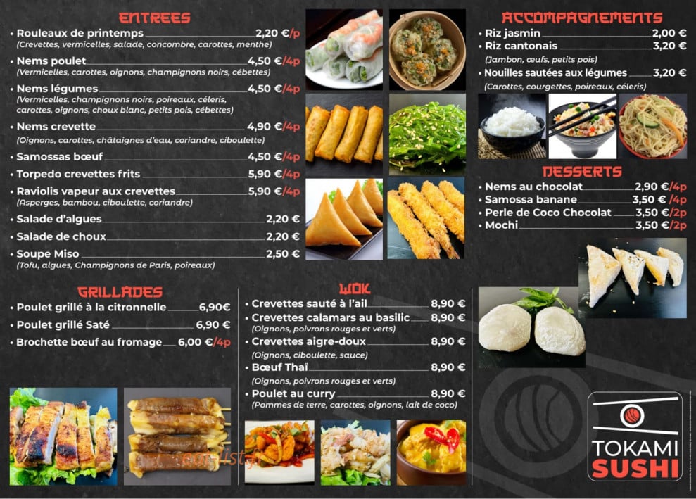 Tokami Sushi — carte page 2