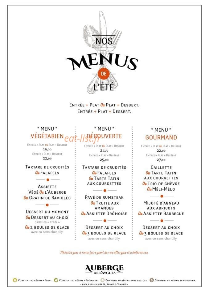 L'auberge de l'Aygues — carte page 2