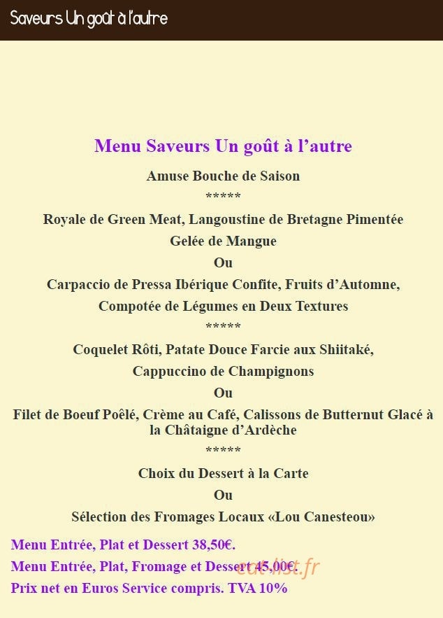 D'un gout a l'autre — carte page 4