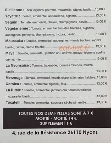 La pizza — carte page 2