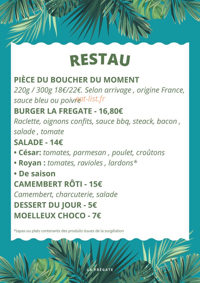La Frégate — carte page 1