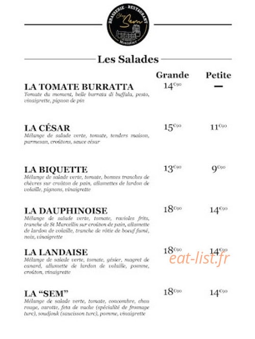 Chez Sem — carte page 1