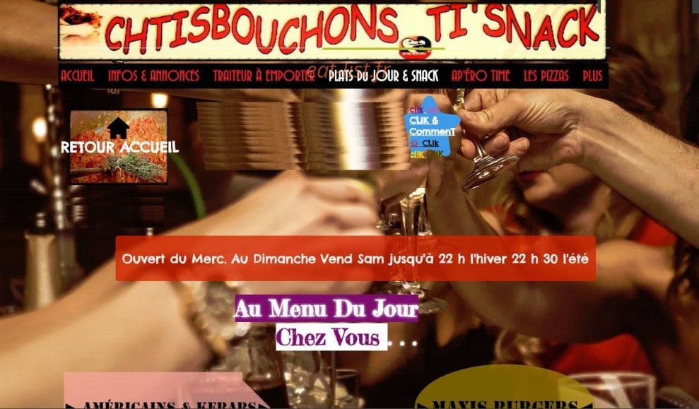 Chtisbouchons Ti' Snack — carte page 1