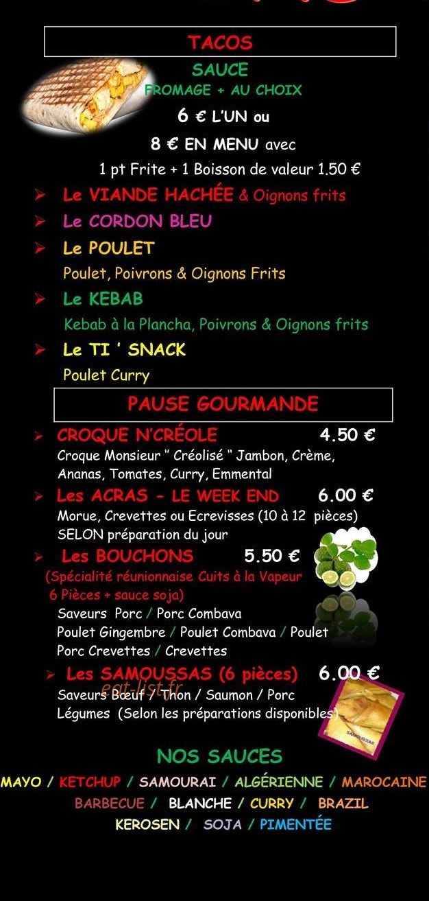 Chtisbouchons Ti' Snack — carte page 5