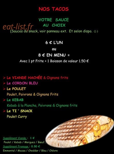 Chtisbouchons Ti' Snack — carte page 10