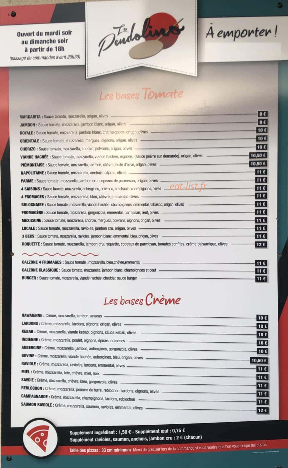 Le Pendolino — carte page 1