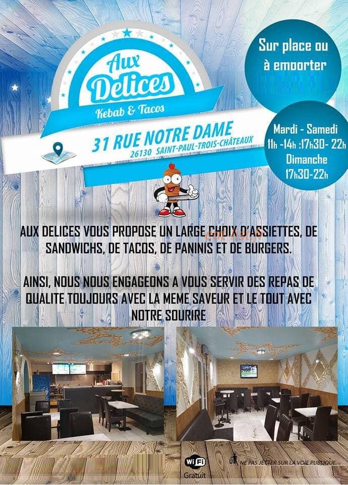 Aux délices — carte page 1