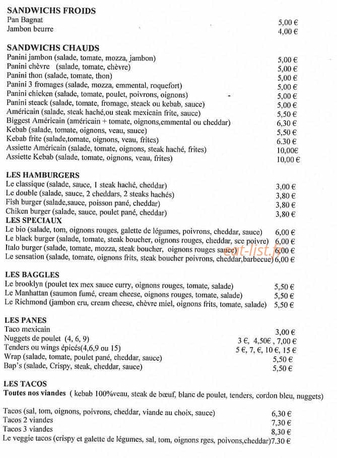 Pizzas Armand — carte page 2