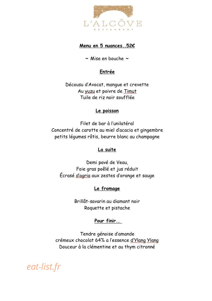 L’Alcôve — carte page 1