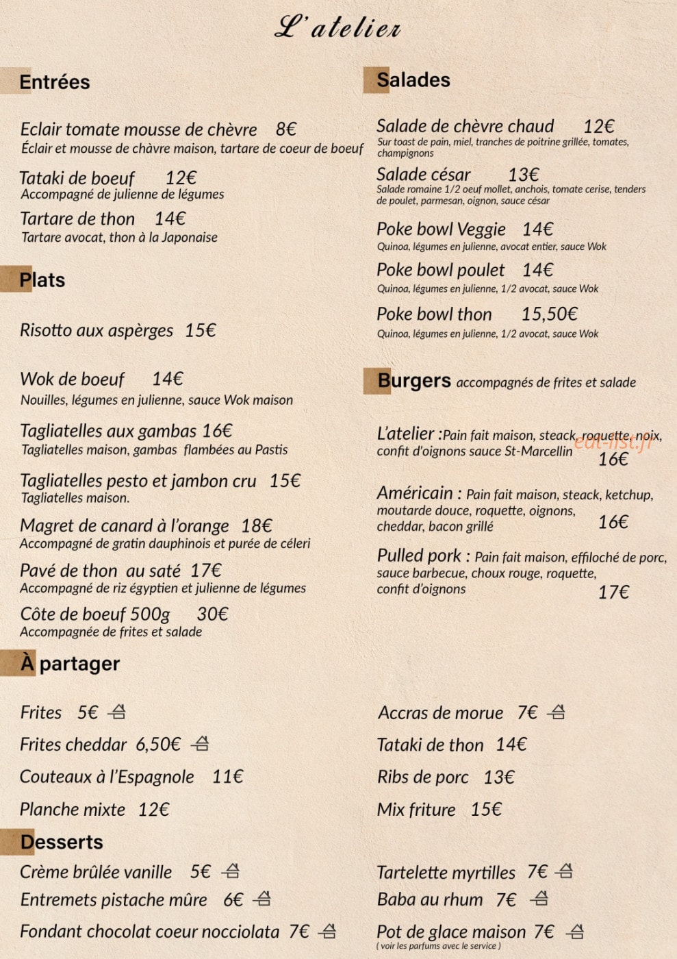 L'atelier — carte page 1