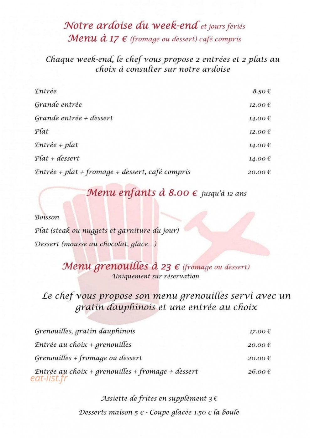 Bar des Ailes — carte page 4