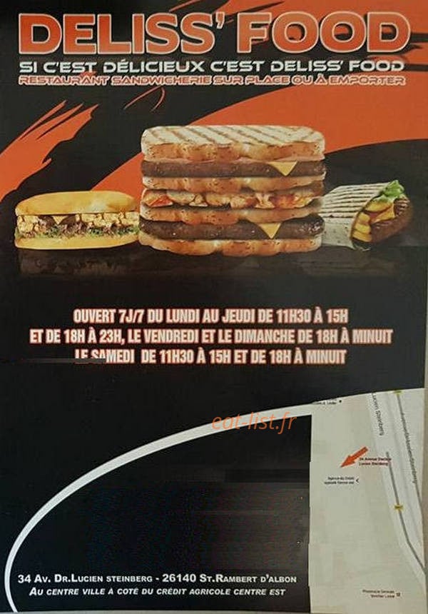 Deliss' Food — carte page 1
