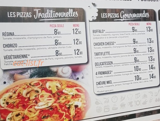 La Boîte à Pizza — carte page 1